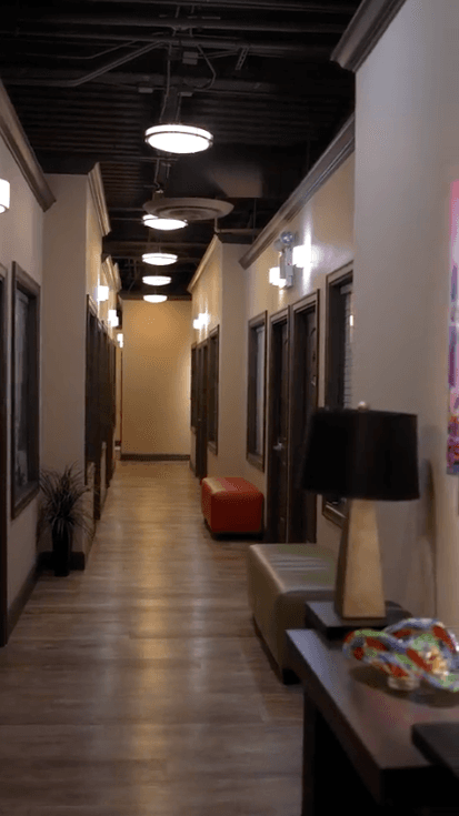 Quiet, private hallways. Every door locks.